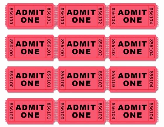 Admit One Ticket Printable New Movie themed Birthday Party Driven by Decor