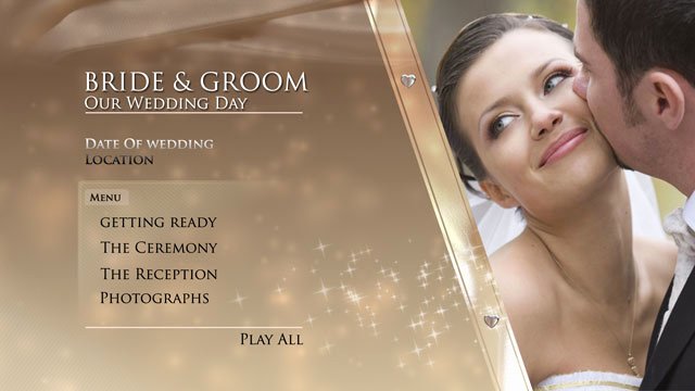 Adobe Encore Templates Beautiful Digital Video Team Gold Wedding Dvd Menu