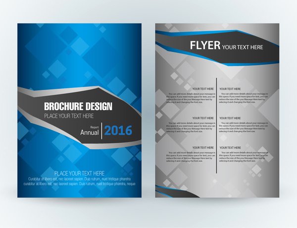 Adobe Illustrator Brochure Template Luxury Flyer Template Design with Squares Vignette Style Free