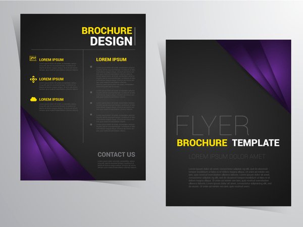 Adobe Illustrator Brochure Template Unique Flyer Brochure Template Design with Black and Violet Free