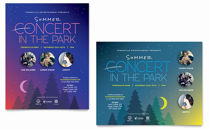 Adobe Illustrator Poster Template Fresh Summer Concert Poster Template Design