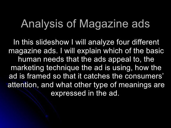 Advertisement Analysis Essay Sample Beautiful Analysis Of Magazine Ads