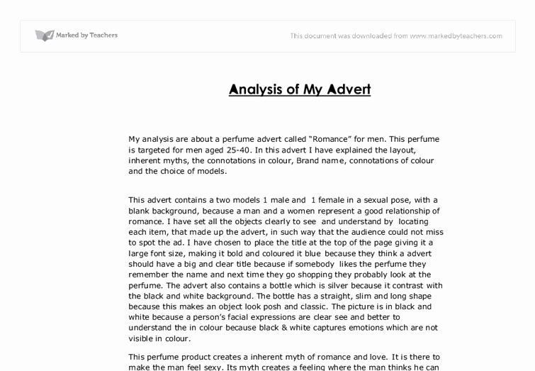 Advertisement Analysis Essay Sample Elegant Advertisement Analysis Essay assignment Mfawriting811