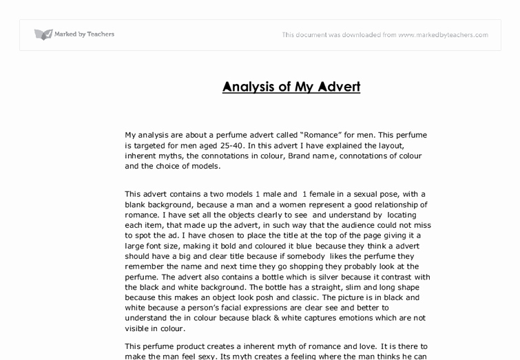 Advertisement Analysis Essay Sample Elegant Advertisement Analysis Essay assignment Mfawriting811