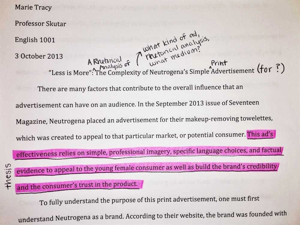 advertisements analysis essay