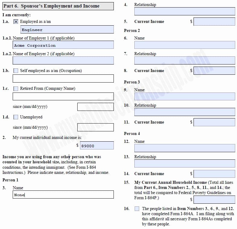 Affidavit Of Income Best Of How to Fill Out form I 864 Affidavit Support Part 1