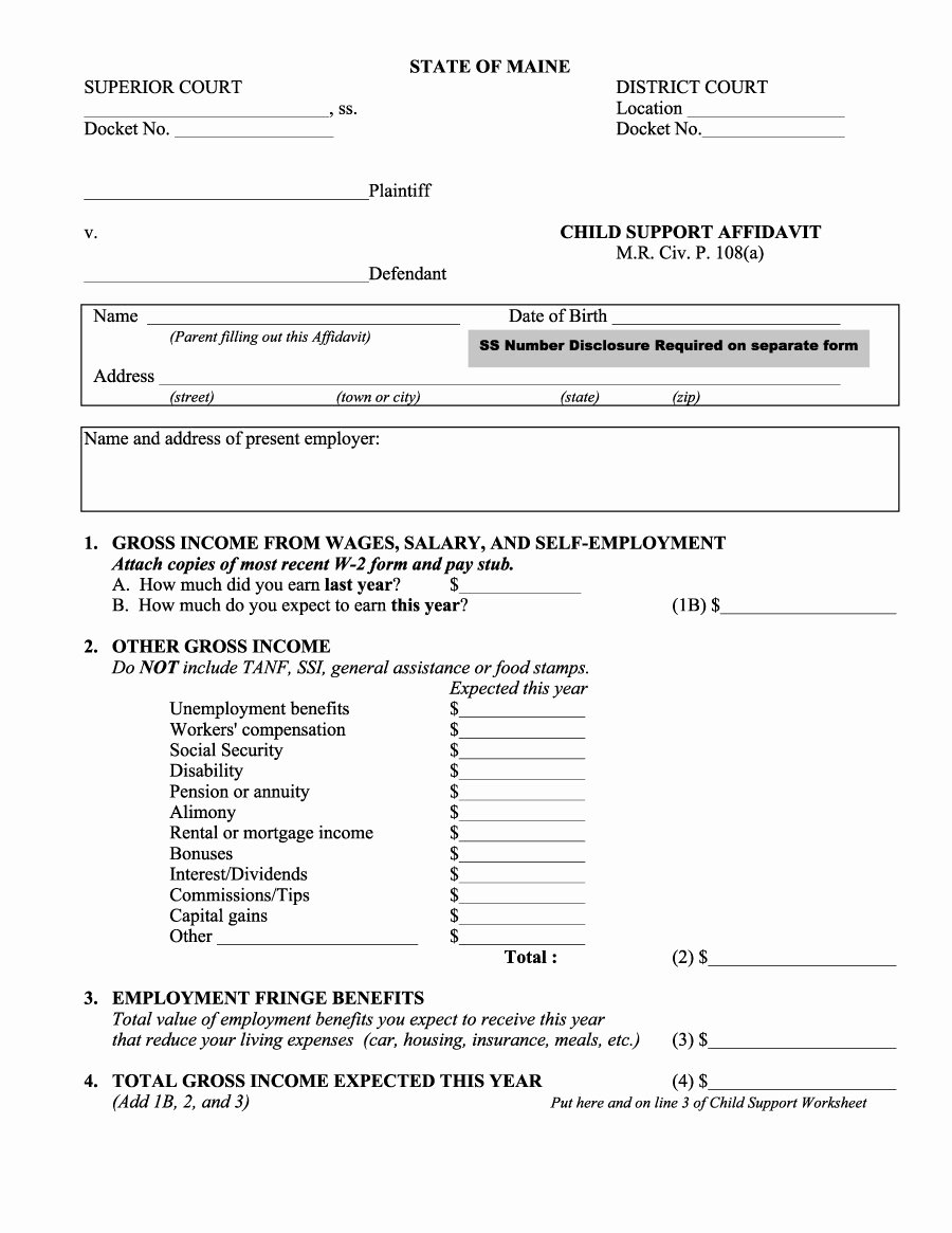 Affidavit Of No Income Fresh 48 Sample Affidavit forms &amp; Templates Affidavit Of