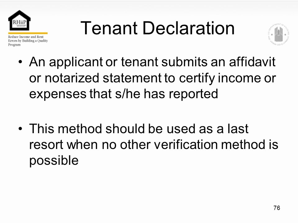 Affidavit Of No Income Unique Chapter 4 Verifications Ppt