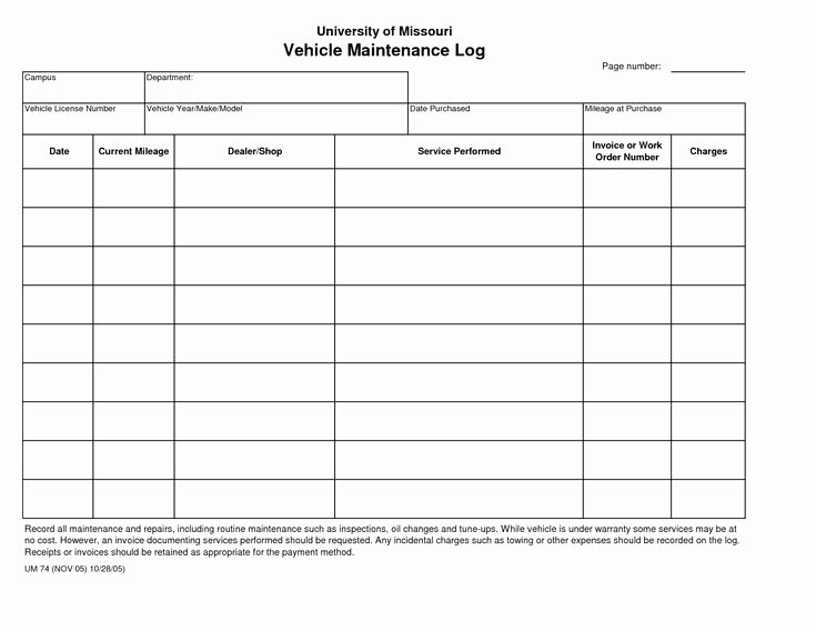 Air force Lost Receipt form Unique Printable Vehicle Maintenance Log Template