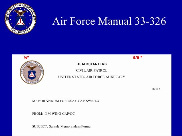 Air force Memorandum Template Elegant Military Style Correspondence