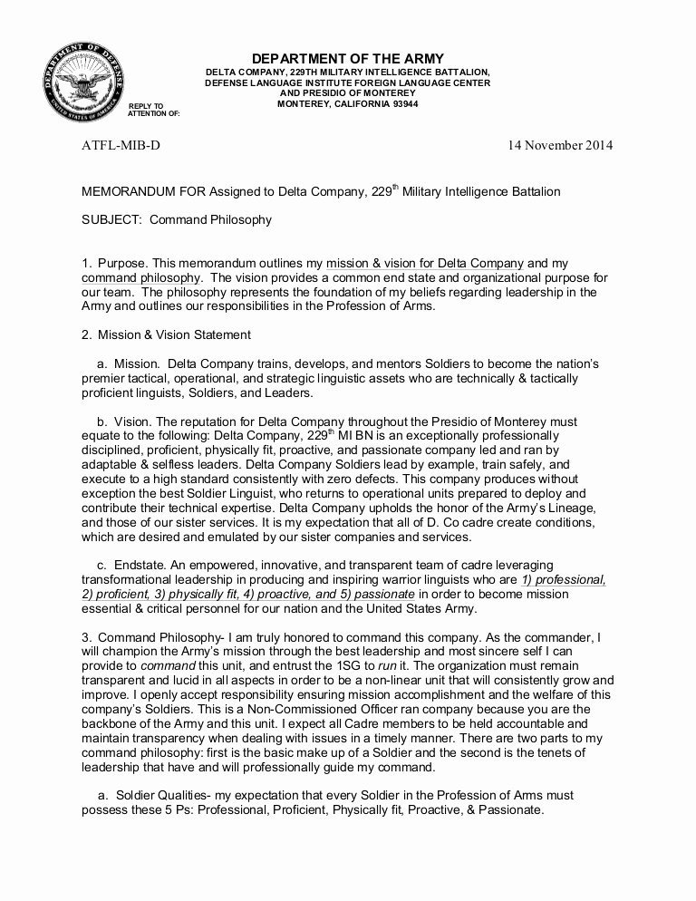 Air force Position Paper Template Beautiful Leadership Mander Philosophy