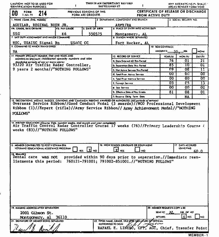 Air force Position Paper Template Best Of Enlisted Service Dd 214 1985