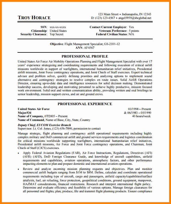 Air force Position Paper Template Luxury 7 Example Of Federal Resume