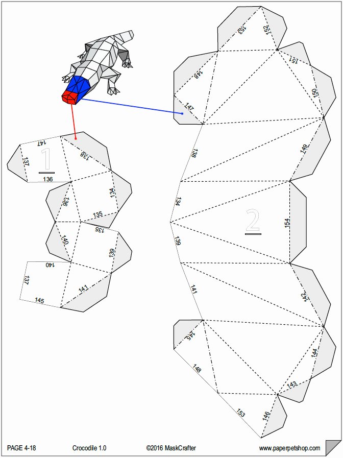 Alligator Template Printable Best Of Paper Crocodile Printable Papercraft Template by Paperpetshop