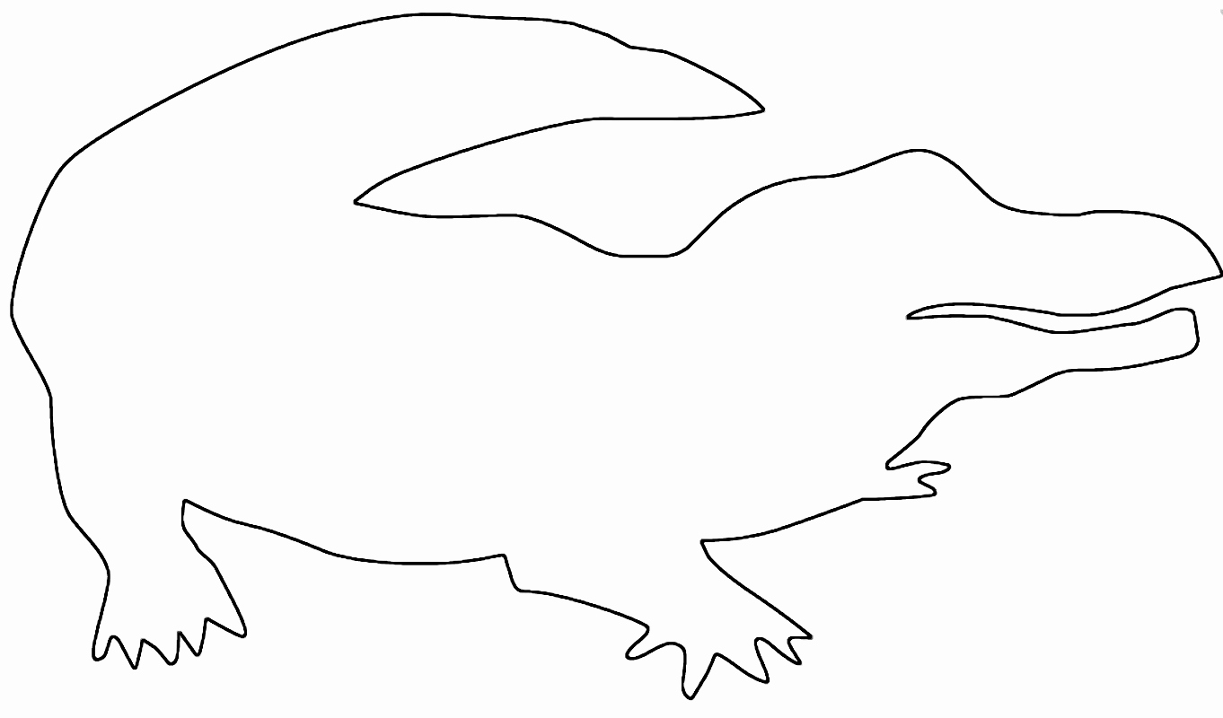 Alligator Template Printable New Drawn Alligator Outline Pencil and In Color Drawn