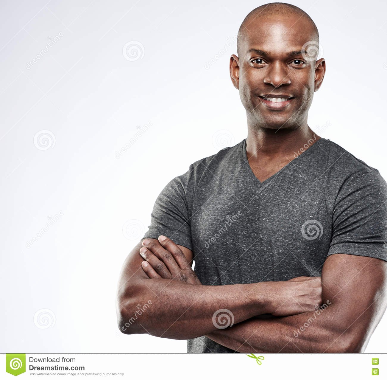 Americanization is tough On Macho Inspirational Handsome Muscular Man with Arms Folded Royalty Free Stock