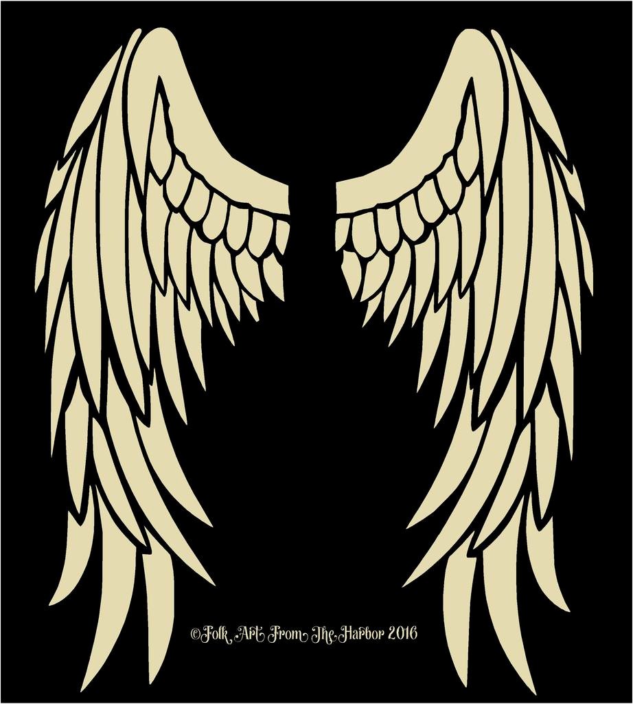 Angel Wing Stencil Printable Fresh Folk Art From the Harbor Banner Shapes Stencils