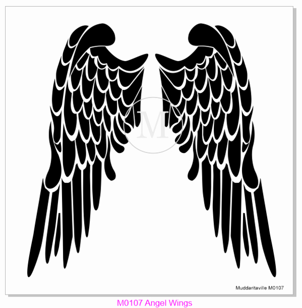 Angel Wing Stencil Printable Luxury M0107 Angel Wings – Muddaritaville Studio