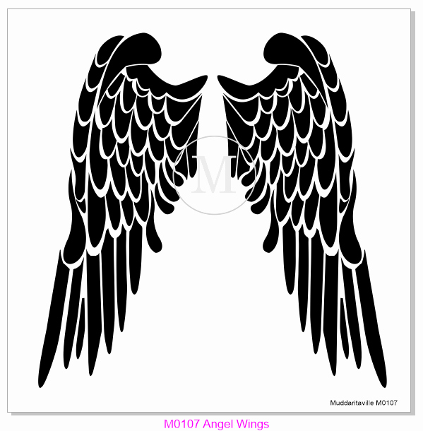 Angel Wing Stencil Printable Luxury M0107 Angel Wings – Muddaritaville Studio