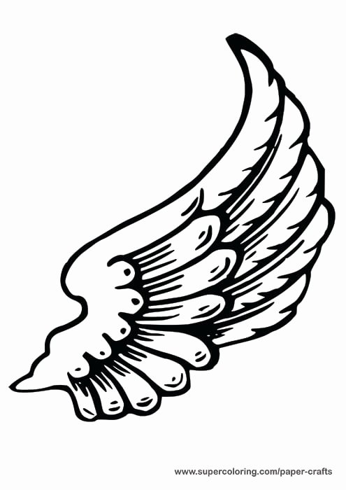 Angel Wing Templates Awesome Left Angel Wing Paper Template