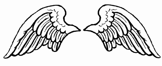 Angel Wing Templates New Angel Wings Black and White Clipart