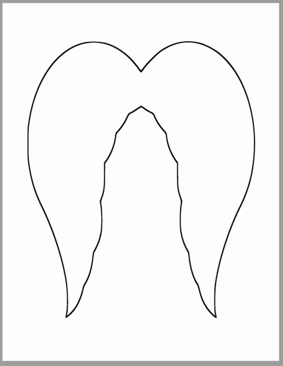 Angel Wing Templates Unique 7x8 5 Inch Angel Wings Template Printable Template Angel