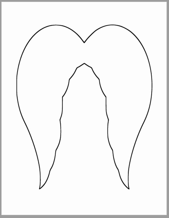Angel Wing Templates Unique 7x8 5 Inch Angel Wings Template Printable Template Angel