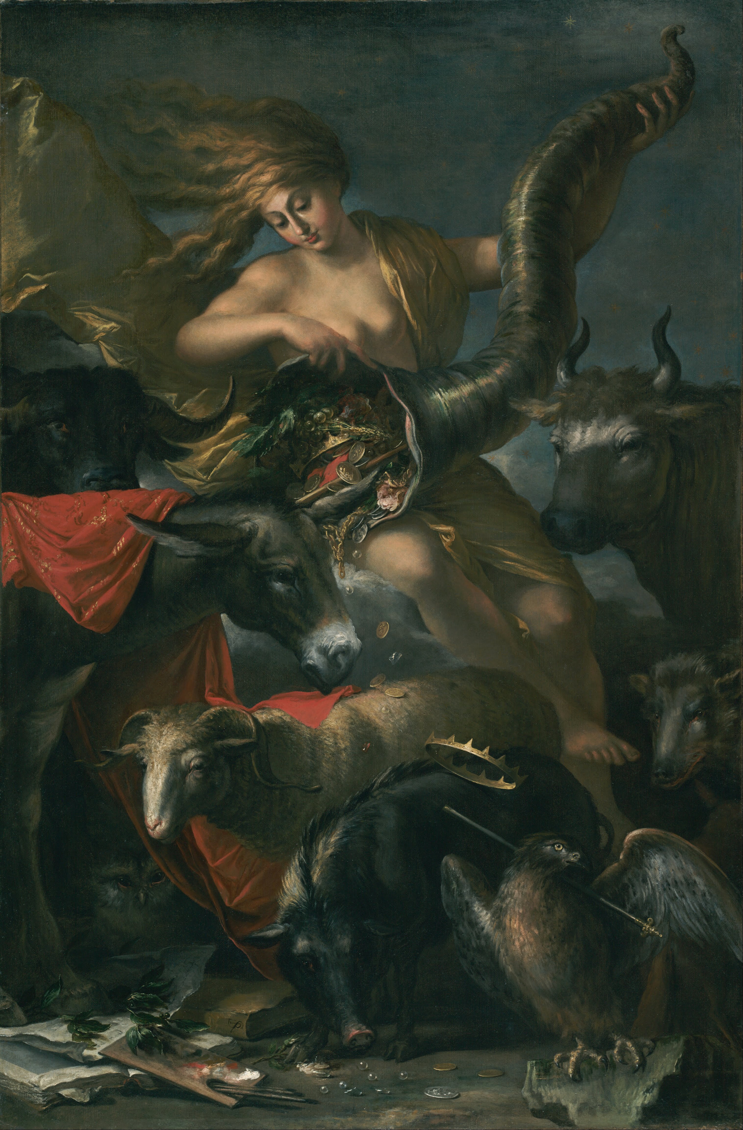 Animal Imagery In the Pearl Lovely Allegory Of fortune La fortuna Salvator Rosa Oil On