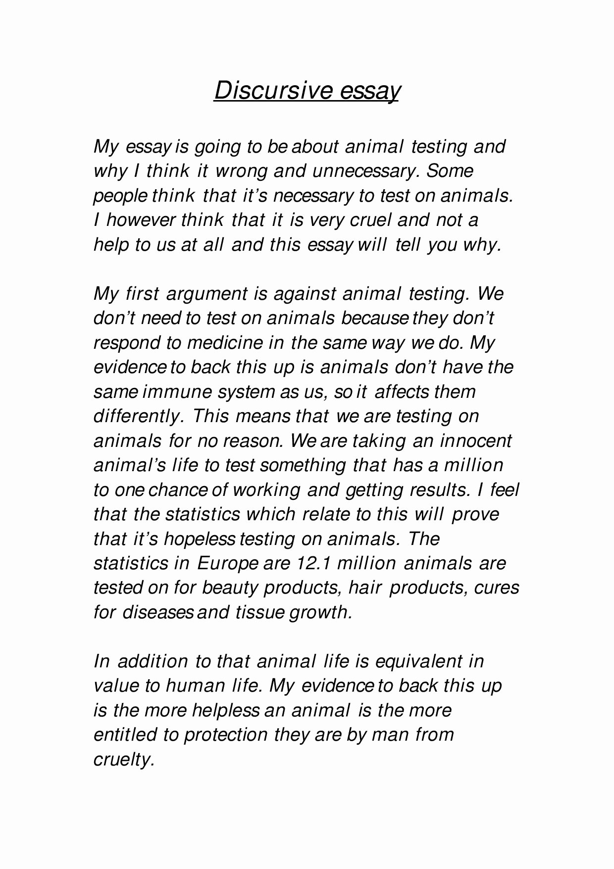 Animal Testing Essay Titles Luxury Discursive Essay by Sean Paul Thomson by Chris Leslie issuu