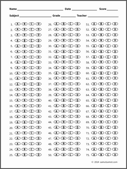 Answer Sheet Template 1-100 Beautiful Printable Bubble Sheet Best Printable Ideas