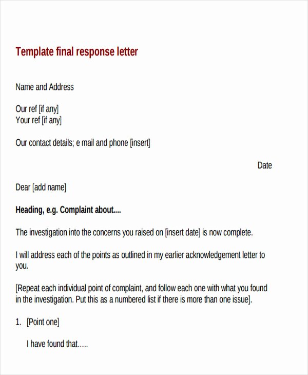 Answer to A Complaint Example Luxury 32 Plaint Letter formats Doc Pdf