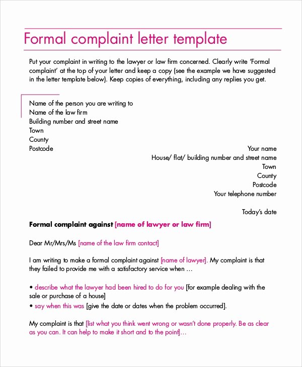 Answer to A Complaint Example Unique 9 Sample Plaint Letters