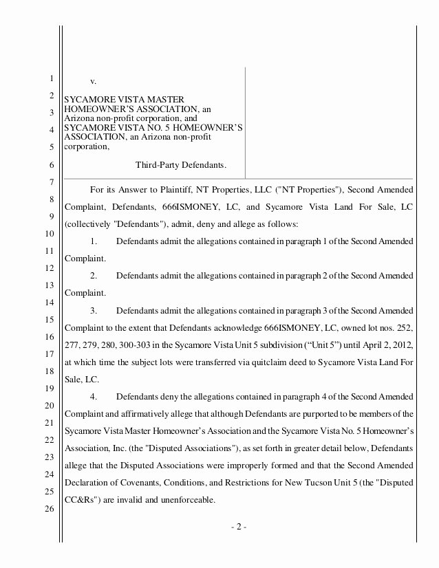 Answer to Civil Complaint Example Best Of Answer Counterclaim and 3rd Party Plaint