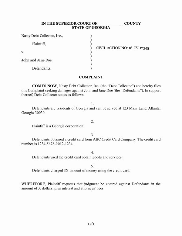 Answer to Complaint Sample Unique How to Answer A Debt Collection Lawsuit