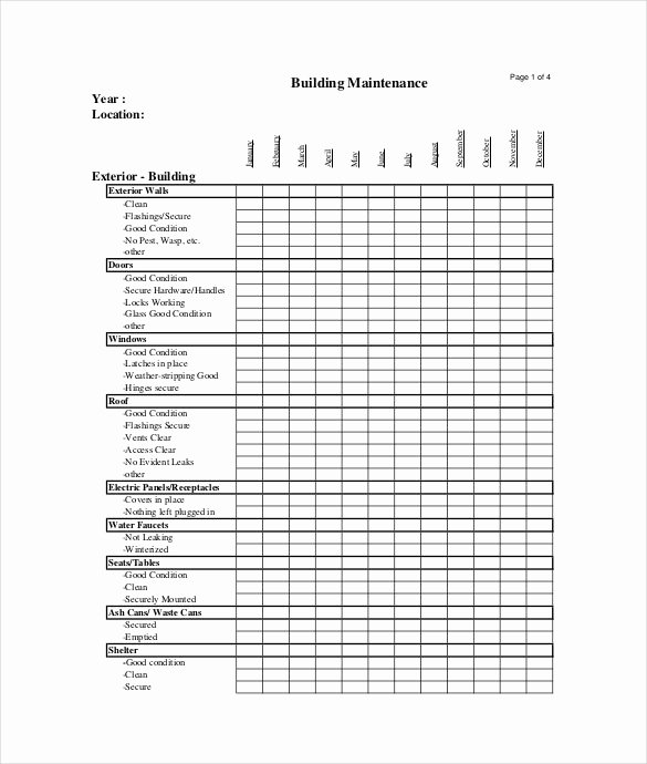 Apartment Maintenance Checklist Template Luxury Building Maintenance Checklists – Emmamcintyrephotography