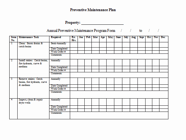 Apartment Maintenance Checklist Template Unique Preventative Maintenance Checklist for Apartments Nice