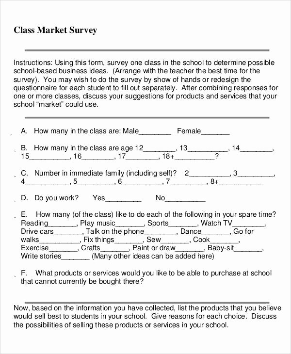 Apartment Market Survey form Awesome 60 Sample Survey forms Word Pdf