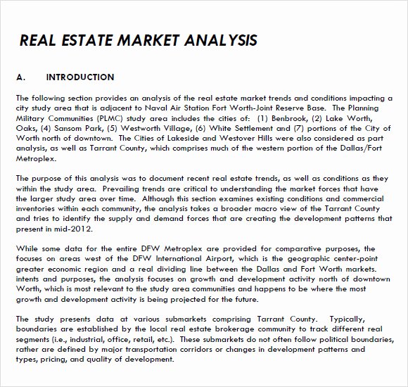 Apartment Market Survey Template Best Of 8 Real Estate Market Analysis Samples
