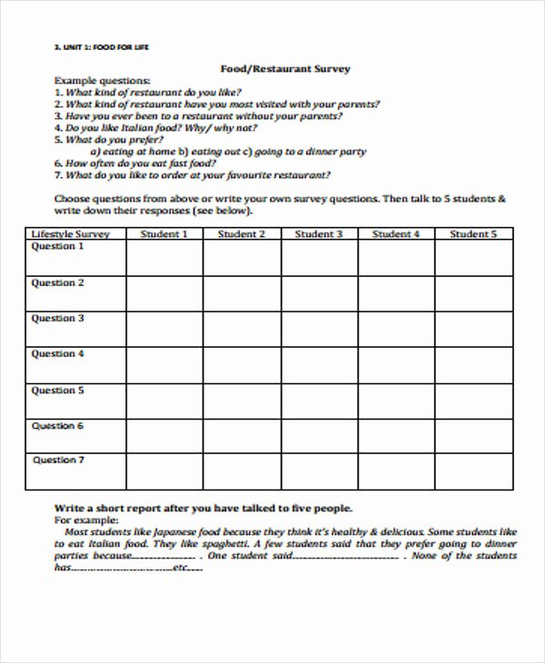 Apartment Market Survey Template Unique 45 Examples Of Survey forms