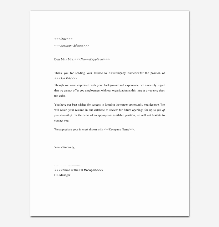 Application Rejection Letter Lovely Application Rejection Letter Samples Examples &amp; formats