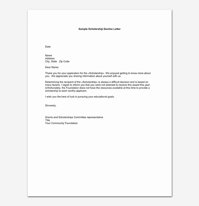 Application Rejection Letter Lovely Grant Rejection Letter Samples Examples &amp; formats