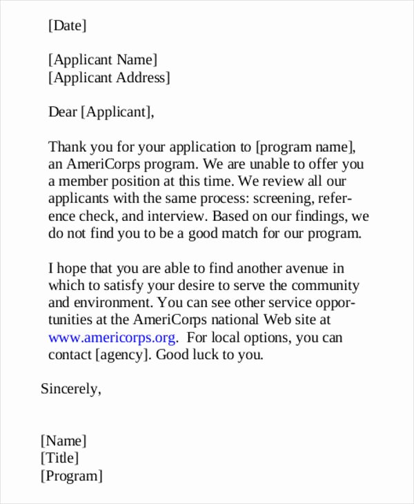 Application Rejection Letter Luxury 94 Best Free Application Letter Templates &amp; Samples Pdf