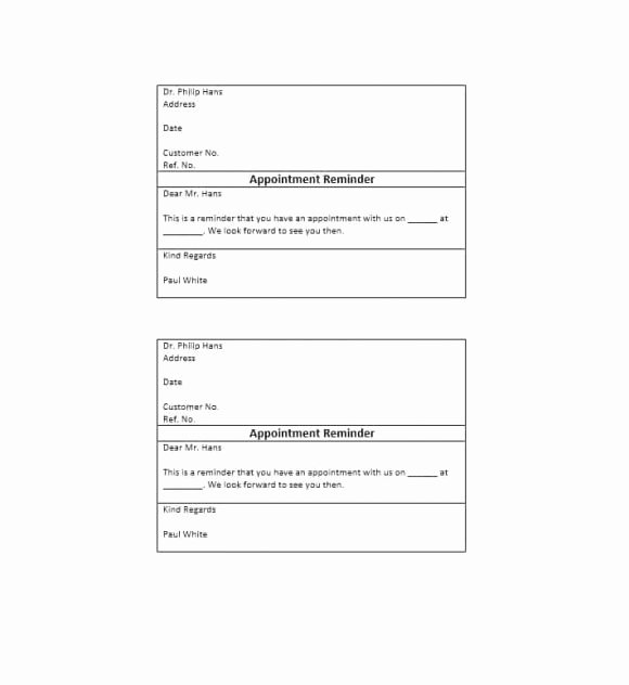 Appointment Reminder Template Word Fresh Reminder Template Idealstalist