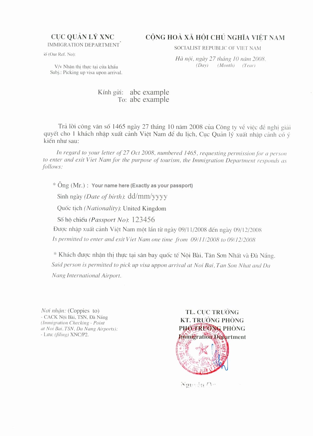 Approval Letter Example Beautiful Vietnam Visa On Arrival