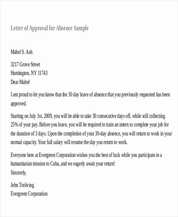 Approval Letter Example New formal Request Letters