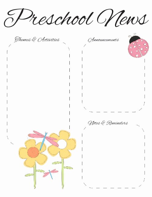 April Newsletter Template Lovely Preschool Spring Newsletter Template 2