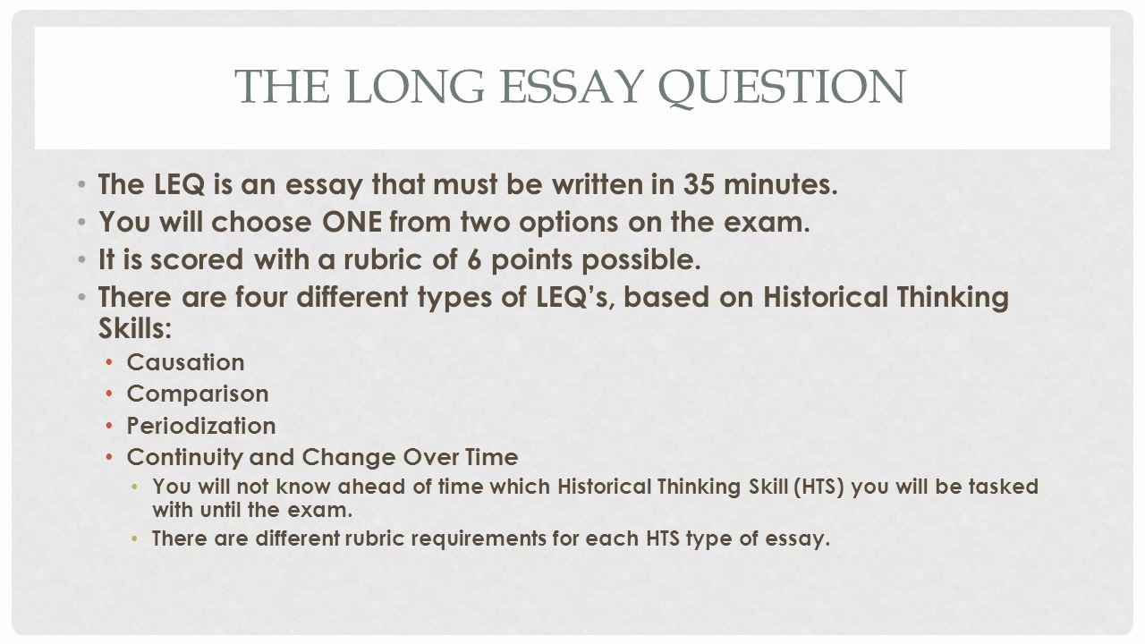 Apush Long Essay Examples 2015 Best Of How to Write the Long Essay Question Ppt