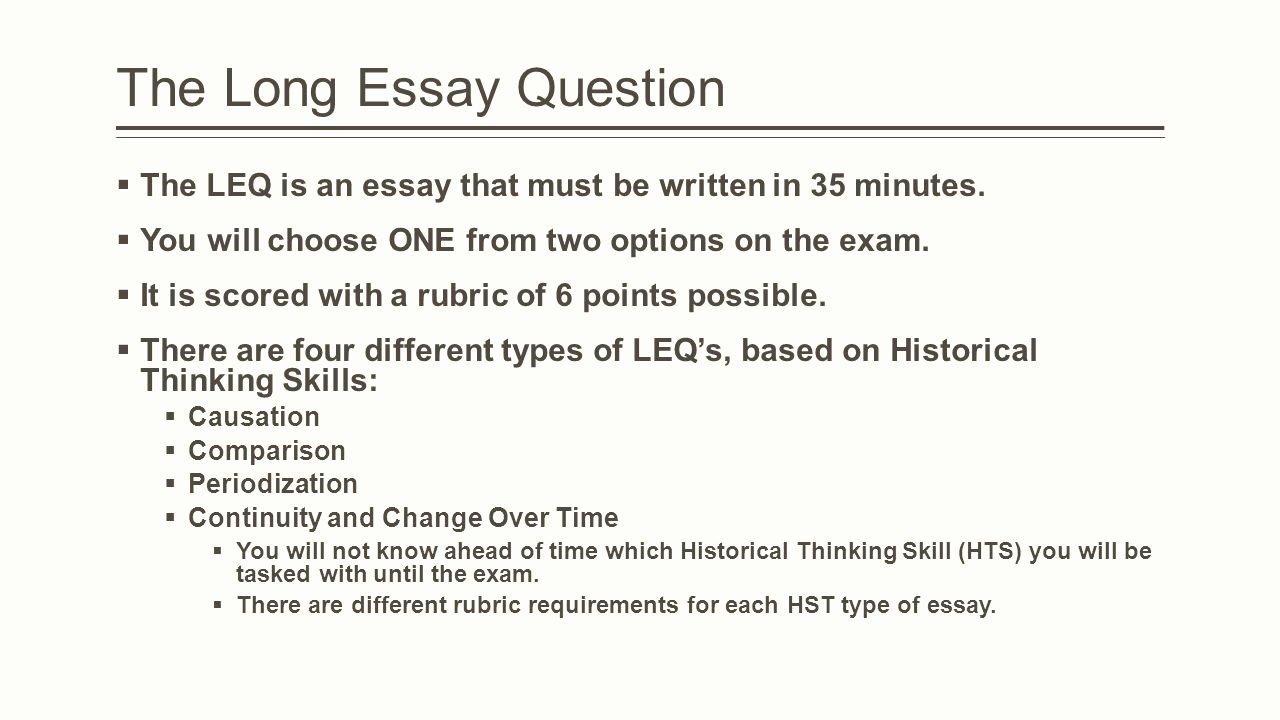 Apush Long Essay Examples 2015 Best Of How to Write the Long Essay Question Ppt Video Online