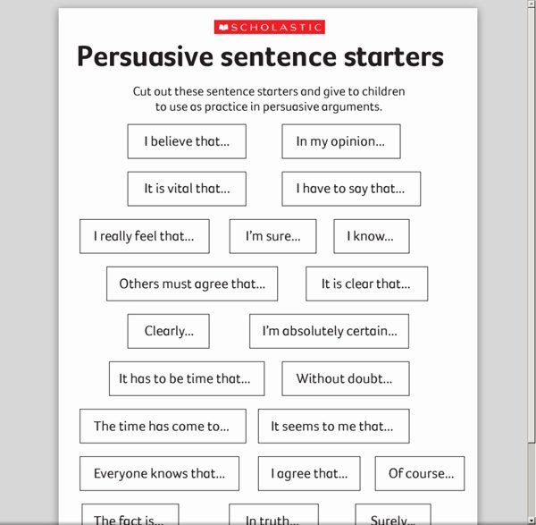 Argumentative Essay Transition Words Pdf Elegant Persuasive Sentence Starters Pdf