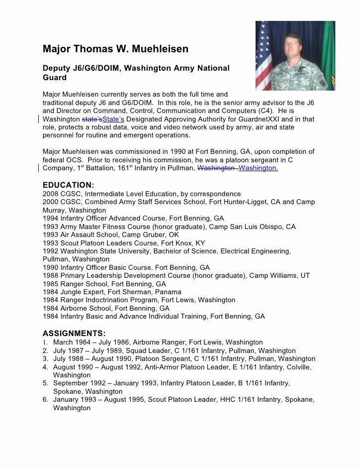 Army Board Biography Example Inspirational Military Biography